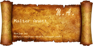 Malter Anett névjegykártya