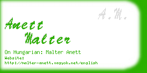 anett malter business card